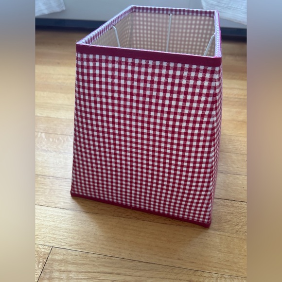 Red Gingham Table Lamp Shade - Picture 3 of 4